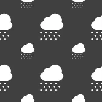 Snowing icon sign. Seamless pattern on a gray background. Vector Illustrazione stock