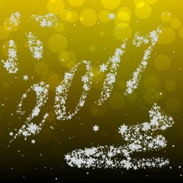 Snowing new year 2017 generated hires texture Stock Illustration