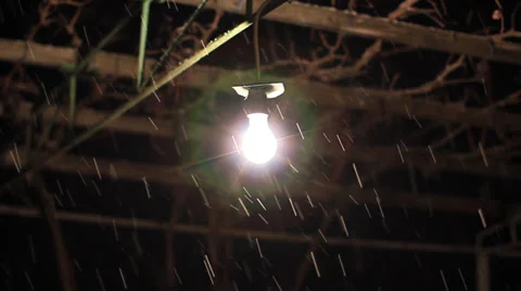 Snowing at night Stock Footage 34301101