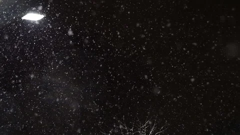 Snowing at night slow motion 스톡 동영상 170086661