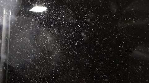Snowing at night slow motion Stock Footage 170086710