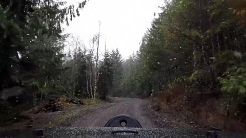 Snowing offroad driving Stock Footage 172421861