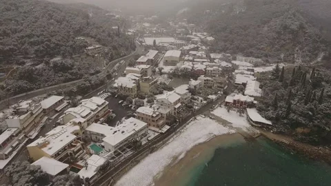 Snowing Parga Stock Footage 135076412