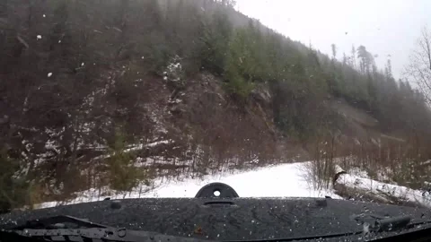 Snowing on the off road trail Stock Footage 172564970