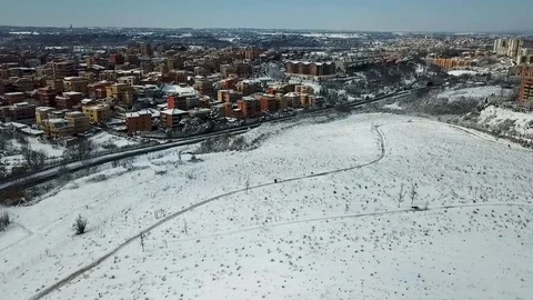Snowing in Rome Video stock 100606407