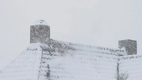 Snowing on roof Video stock 142581673