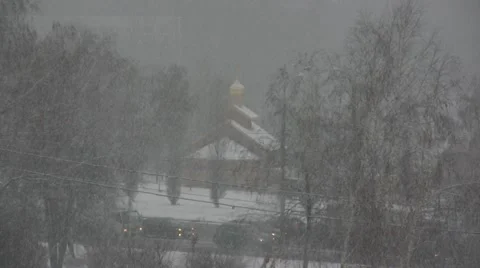 Snowing in Russia Stock Footage 44868513