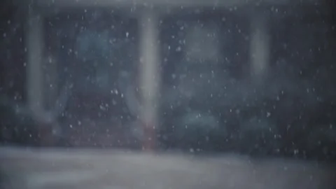 Snowing Slow Motion Background House Home Texture Winter Stock Footage 299744388