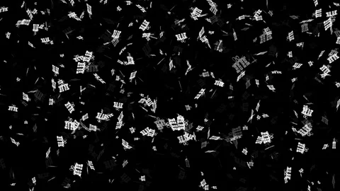 Snowing Snowflake Gift Box  Black Christmas Motion Background Seamless Loop Stock Footage 98852875