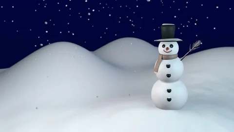 Snowing on  snowman 스톡 동영상 81580884