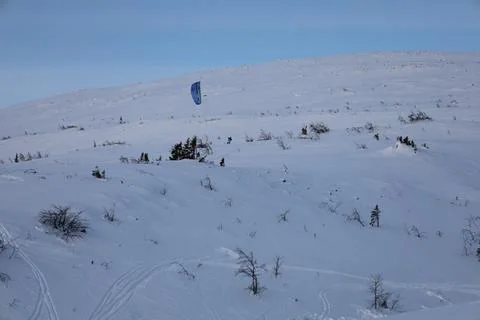 Snowkiting camp Stock Photos