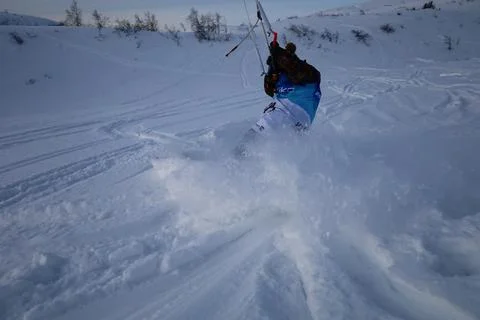 Snowkiting camp Stock Photos
