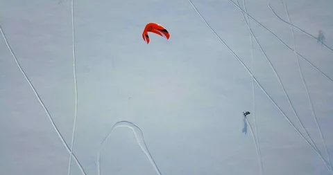 Snowkiting in the North Stock Footage 130095286