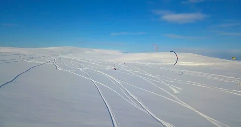 Snowkiting in the North Video stock 130096034