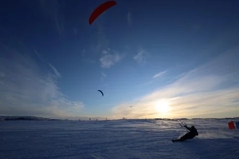 Snowkiting Stock Photos