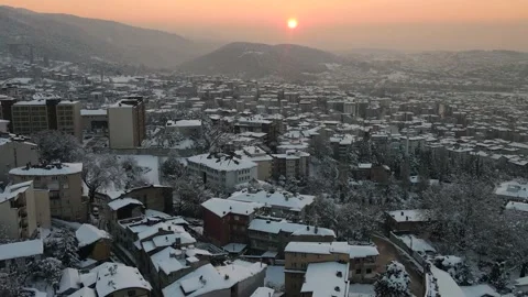 Snowly city Video stock 155815609