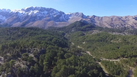 Snowly mountain drone shooting view Turkey Stock Footage 108613014