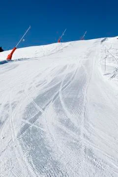 Snowmaker on ski track Stock Photos