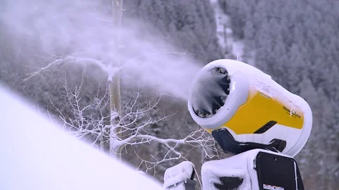 Snowmaking Cannon Stock Footage 142884510