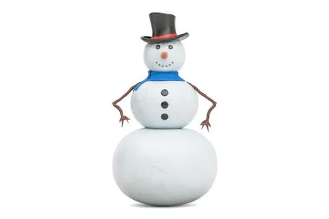 Snowman, 3D rendering Stock Illustration