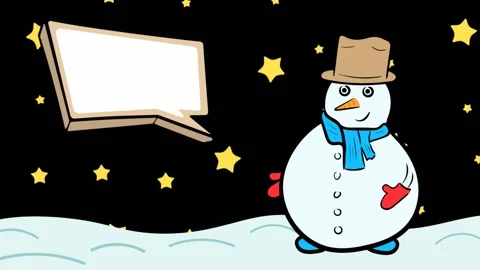 Snowman and empty icon on dark Stock Footage 99541309