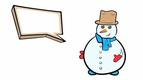Snowman and empty icon Stock Footage 99541231