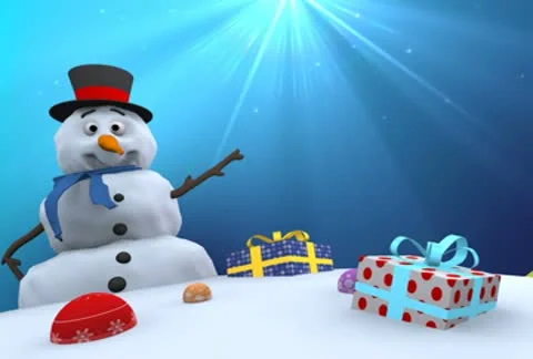 Snowman and  gifts NTSC loop Video stock 10565433