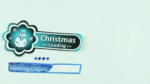 Snowman and loading strip Stock Footage 83234142