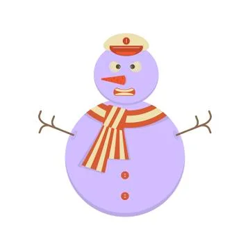 Snowman with angry face Stock Illustration