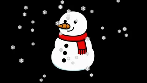 Snowman animation with falling snow Stock Footage 317827228
