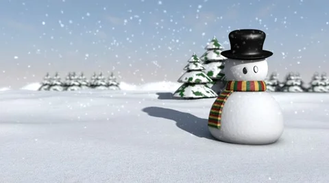 Snowman animation Stock Footage 59320309
