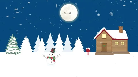Snowman animation Video stock 141343554