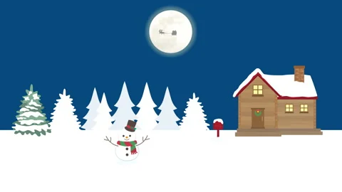 Snowman animation Video stock 141343809