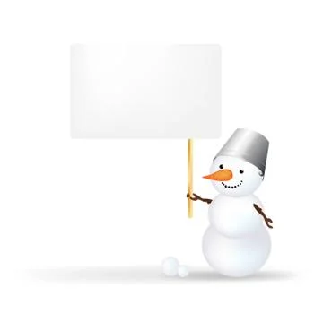 Snowman with announcement Stock Illustration