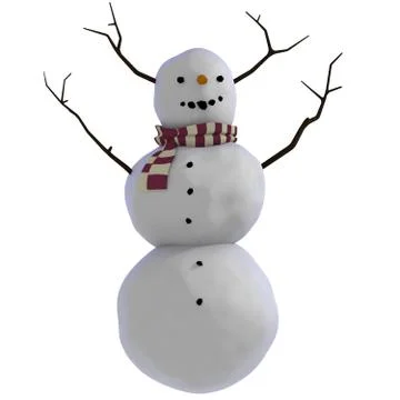 Snowman with antlers Stock Illustration