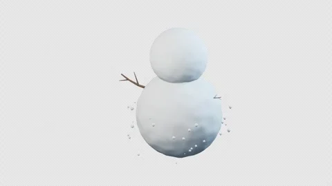 Snowman Assembling from Snowballs - Transparent 4K Video stock 347006649