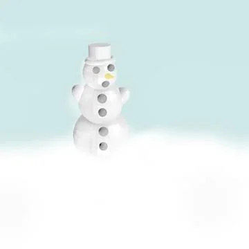 Snowman - background with 3D character 스톡 일러스트