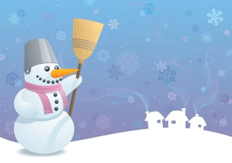 Snowman Background Stock Illustration