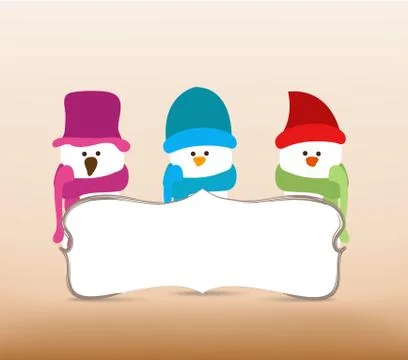 Snowman banner Illustrazione stock