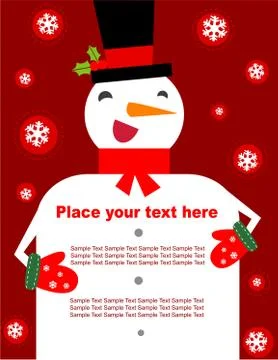 Snowman - banner or background for text Stock Illustration