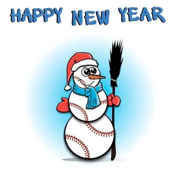 Snowman of baseball Stock Illustration