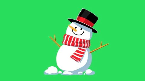 Snowman On black background Stock Footage 128627568
