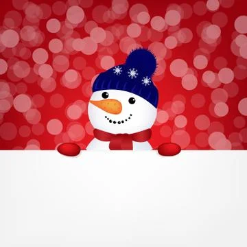 Snowman with bokeh Stock Illustration