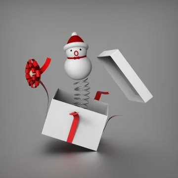 Snowman-in-the-box Stock Illustration