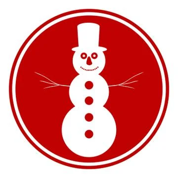 Snowman button Stock Illustration