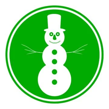 Snowman button Stock Illustration