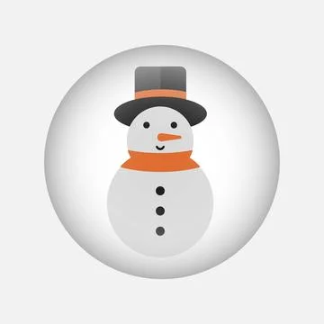 Snowman button Stock Illustration