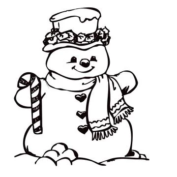 Snowman with candy. Stock Illustration