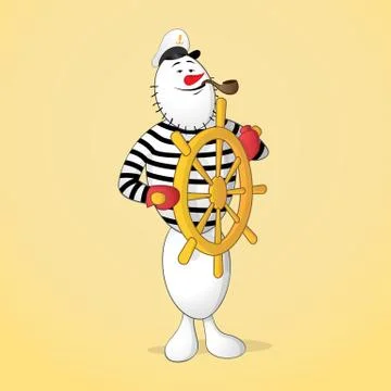 Snowman captain Stock Illustration