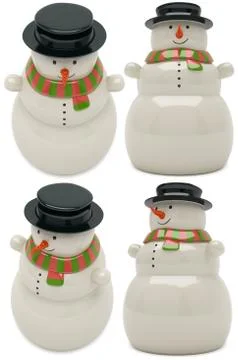 Snowman ceramic toy Stock Illustration